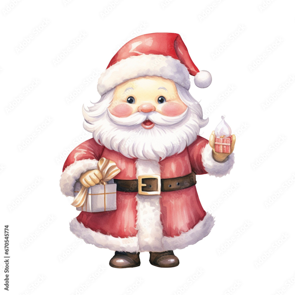 santa claus with little smile on winter and Christmas festival isolation on white background santa claus with little smile on winter and Christmas festival isolation on white background