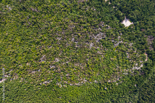Wandering Rocks in Stolowe Mountains from air