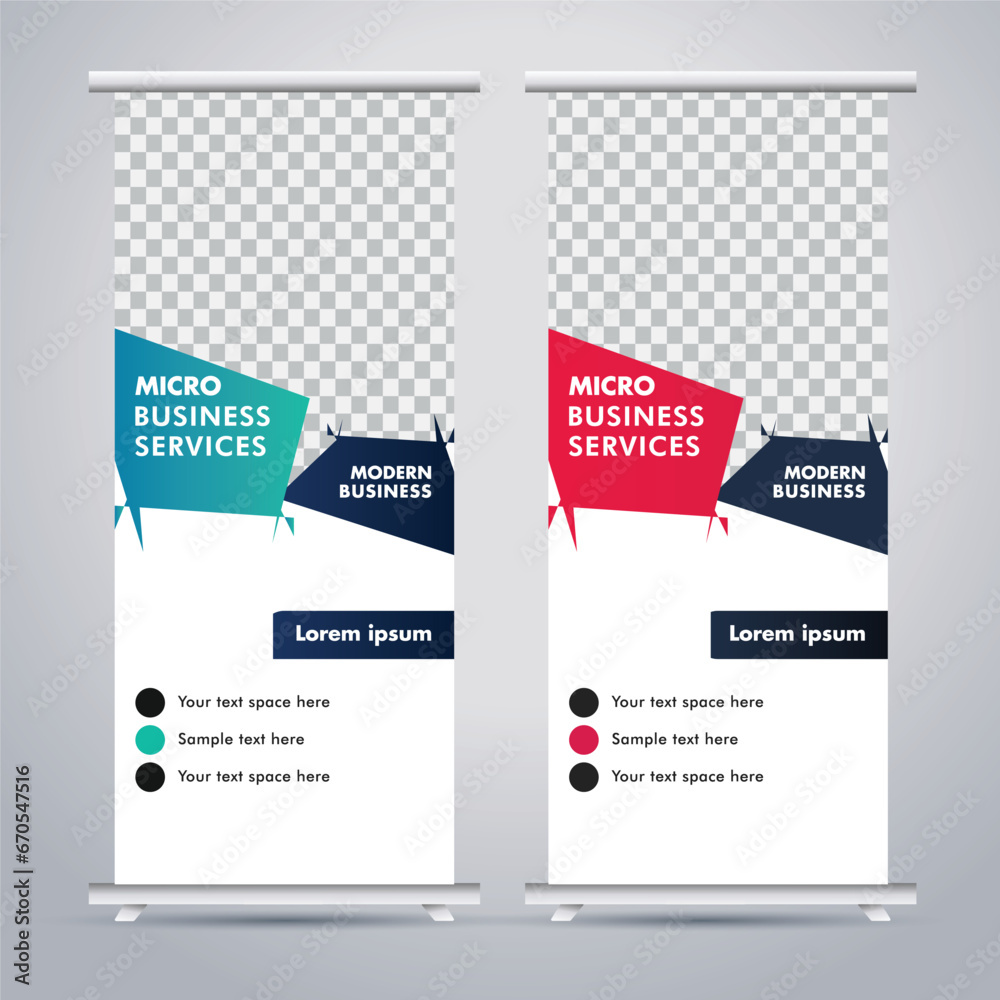Modern business stand banner with creative shapes
Modern business stand banner with creative shapes