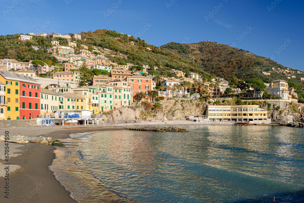 The seafront of Bogliasco, small town near Genoa