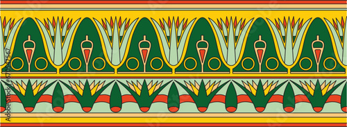 Vector ancient colored egyptian seamless ornament. Endless national ethnic border, frame..