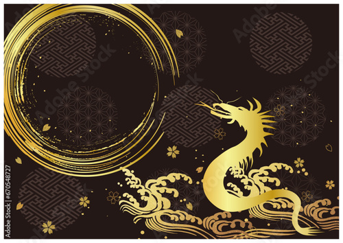 金箔和柄模様背景