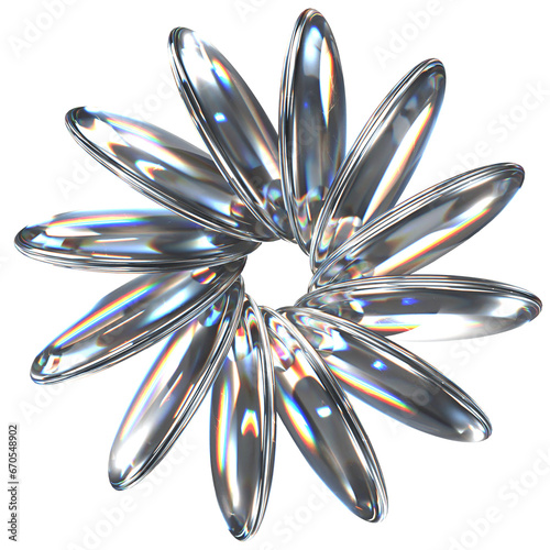 3D icon of a glass abstract object photo