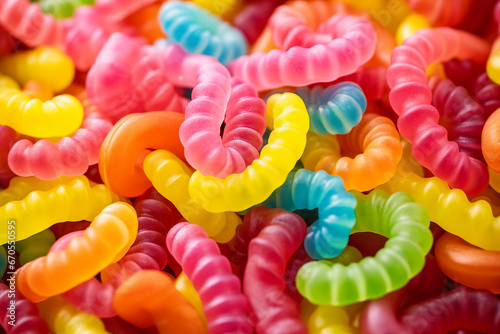 Picture of chewy gummy jelly candies made with generative AI technology