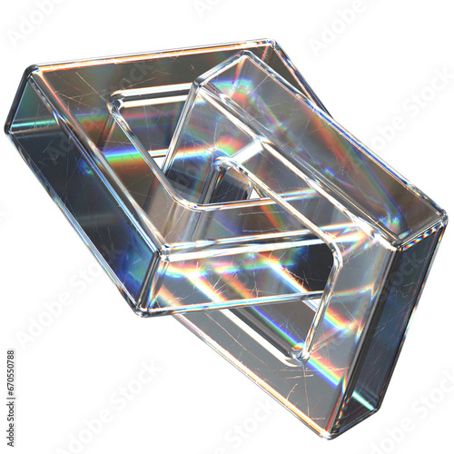 3D icon of a glass abstract object photo