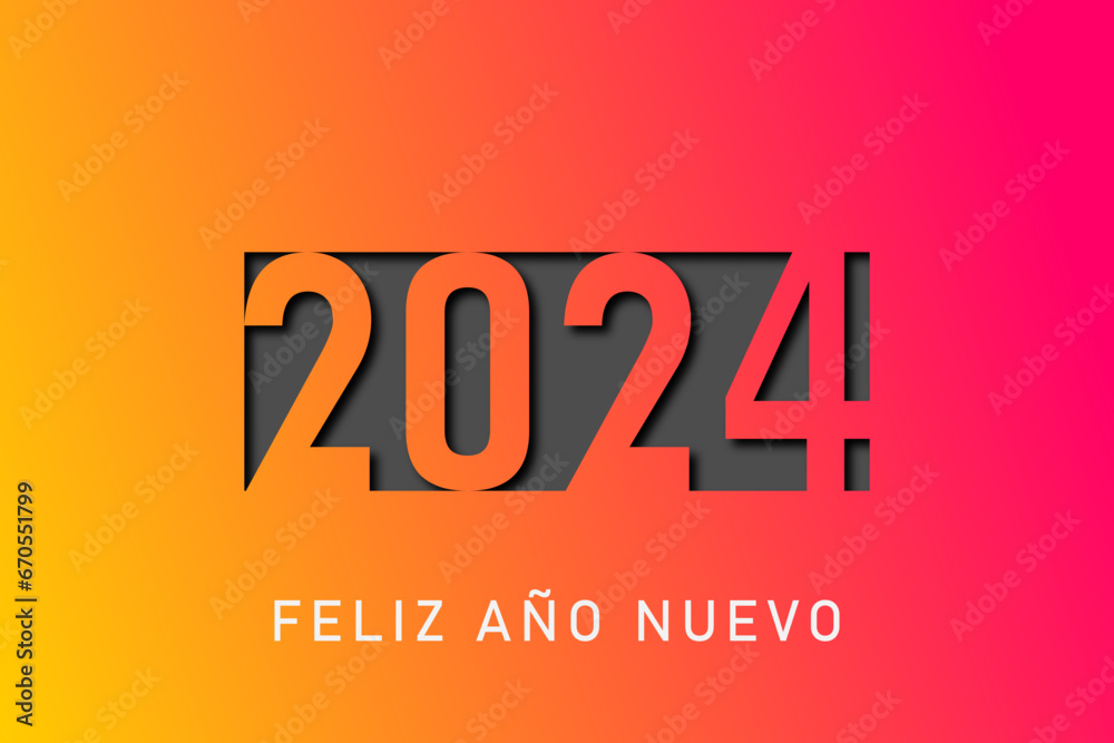 Obraz premium 2024 - feliz año nuevo