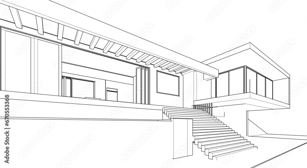 Modern villa architectural 3d rendering Modern villa architectural 3d rendering