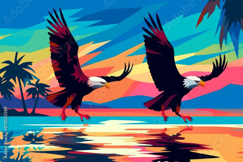 wpap stail a pair of eagles in flight © Angah