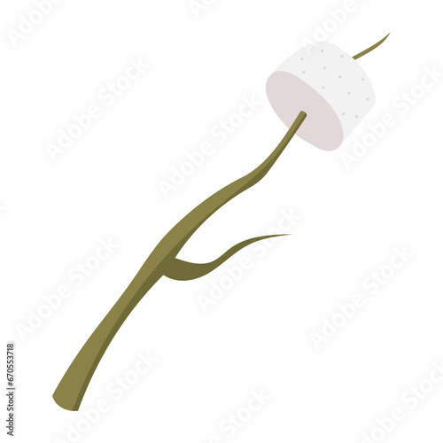 marshmallow camping food vector illustration