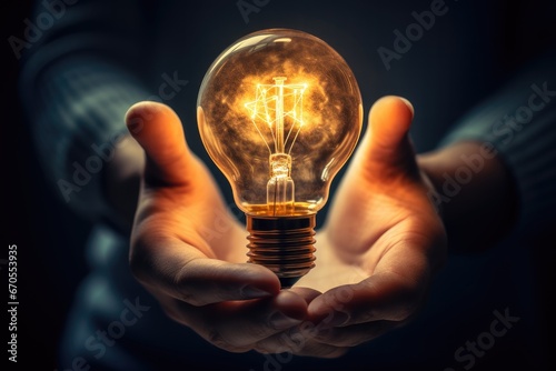 A Light Bulb Held by Hand