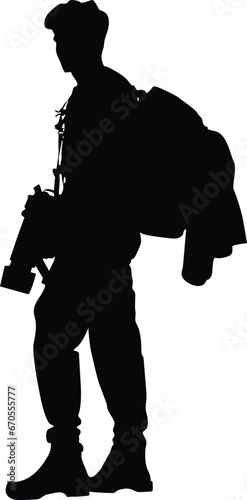 silhouette of a Traveler person with a gun