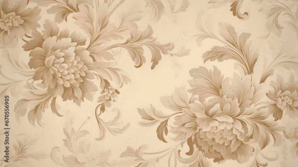 custom made wallpaper toronto digitalWallpaper design vintage old in beige and gold with flower pattern, retro style, background