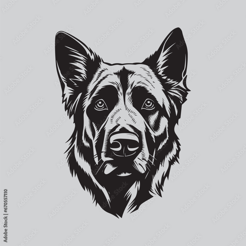 Dog  Head Vector Image, Art and Design