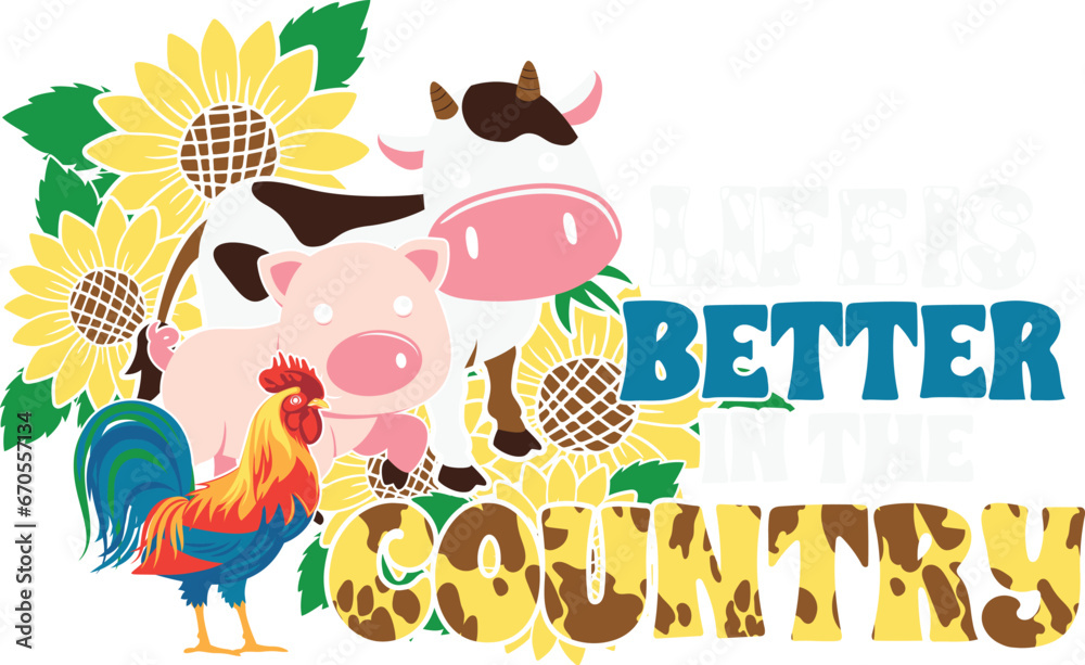 Naklejka premium Farm Sublimation Illustration