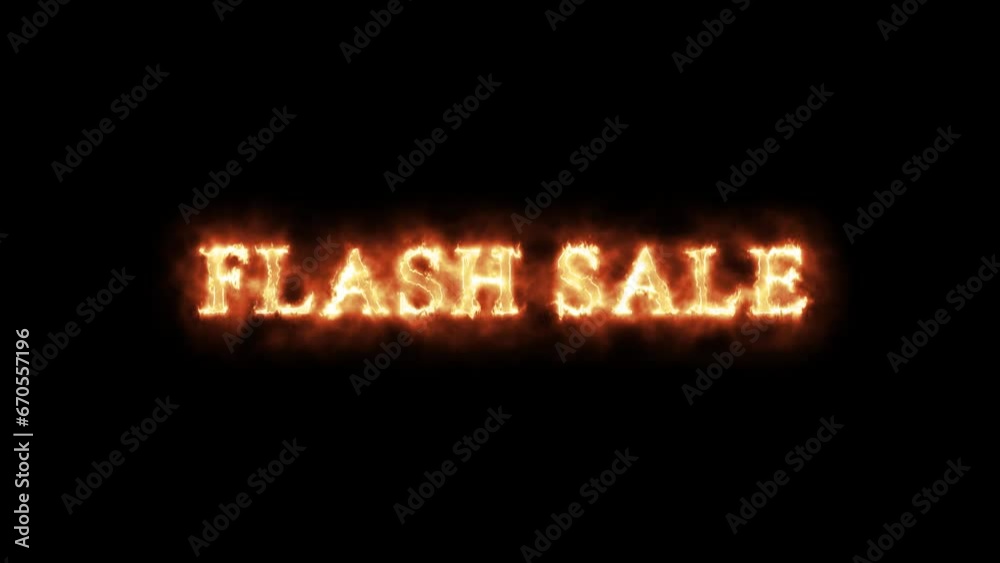 Fire Flash Sale Motion Footage, Special Offer, Flash Sale neon sign banner background for promo video. concept of sale and clearance