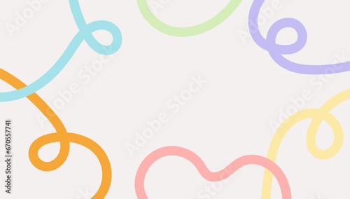 Colorful line doodle pattern background