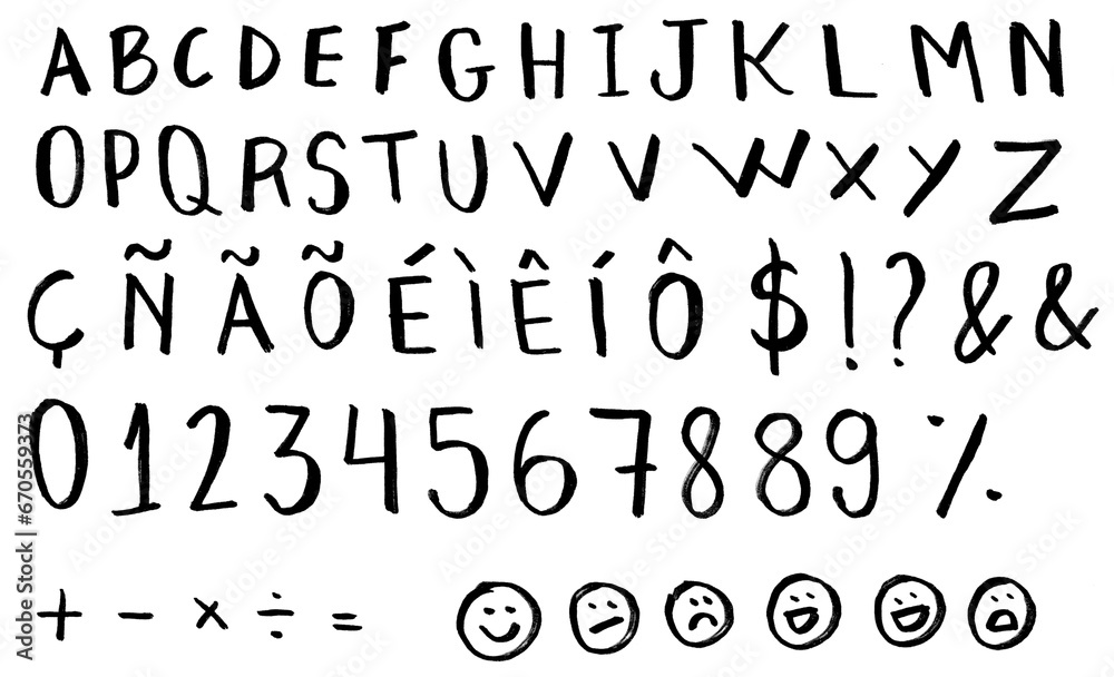 Hand drawn alphabet with marker pen, black on white background, manual abc letters, scribble characters, brush font typography. Thick pen, black and white. Hand drawn alphabet with marker pen, black on white background, manual abc letters, scribble characters, brush font typography. Thick pen, black and white.