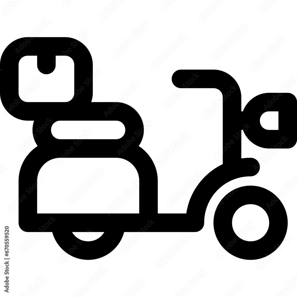 Delivery service in outline icon. Motorcycle, scooter, food delivery, vehicle Delivery service in outline icon. Motorcycle, scooter, food delivery, vehicle