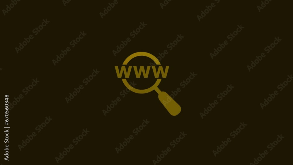 Web address search magnifying glass icon www text animation. k1_1772