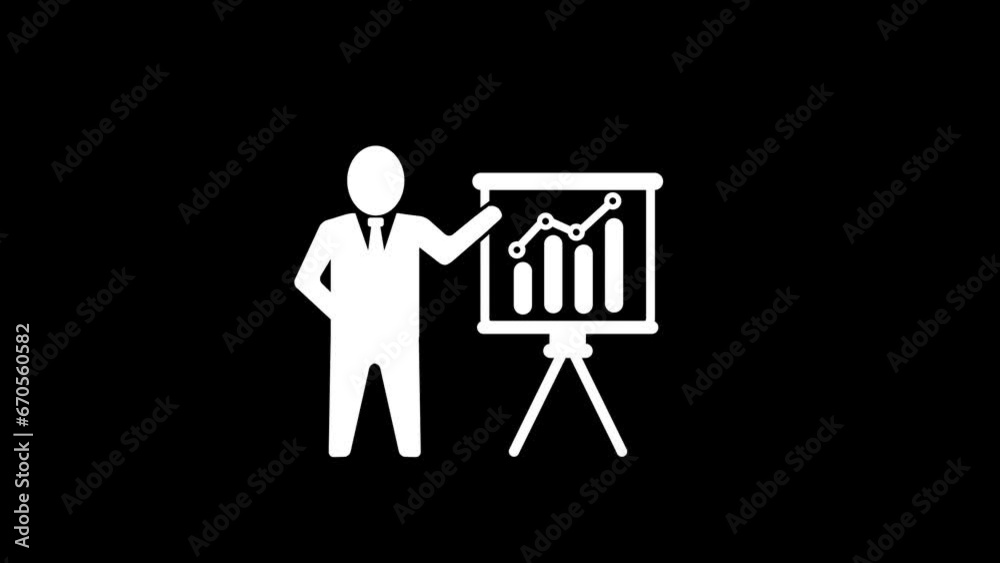 Businessman at presentation board with business chart, Pictogram man explaining finance charts on the whiteboard doing a presentation. k1_1784 Businessman at presentation board with business chart, Pictogram man explaining finance charts on the whiteboard doing a presentation. k1_1784