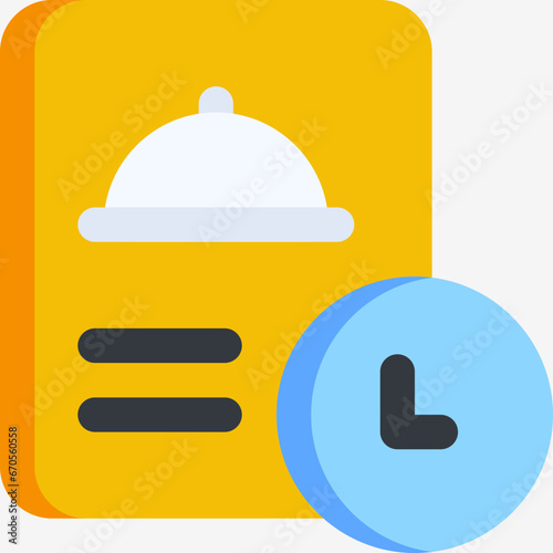 Food receipt in flat icon. Bill, invoice, payment, restaurant, food tray, food delivery