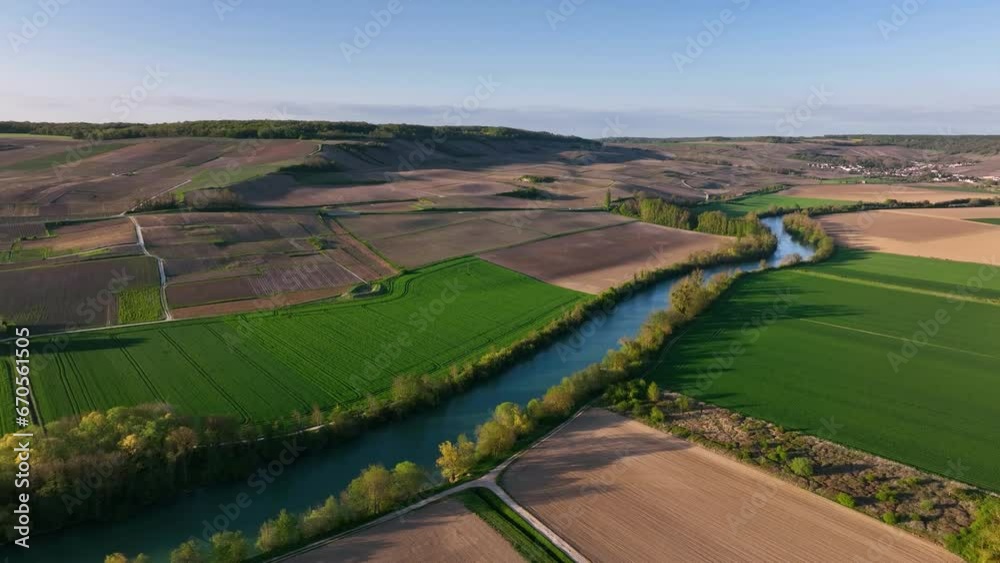 Paysage aérien de la Marne et la Montagne de Reims en Champagne