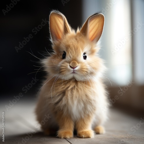 Close up of a cute little brown rabbit