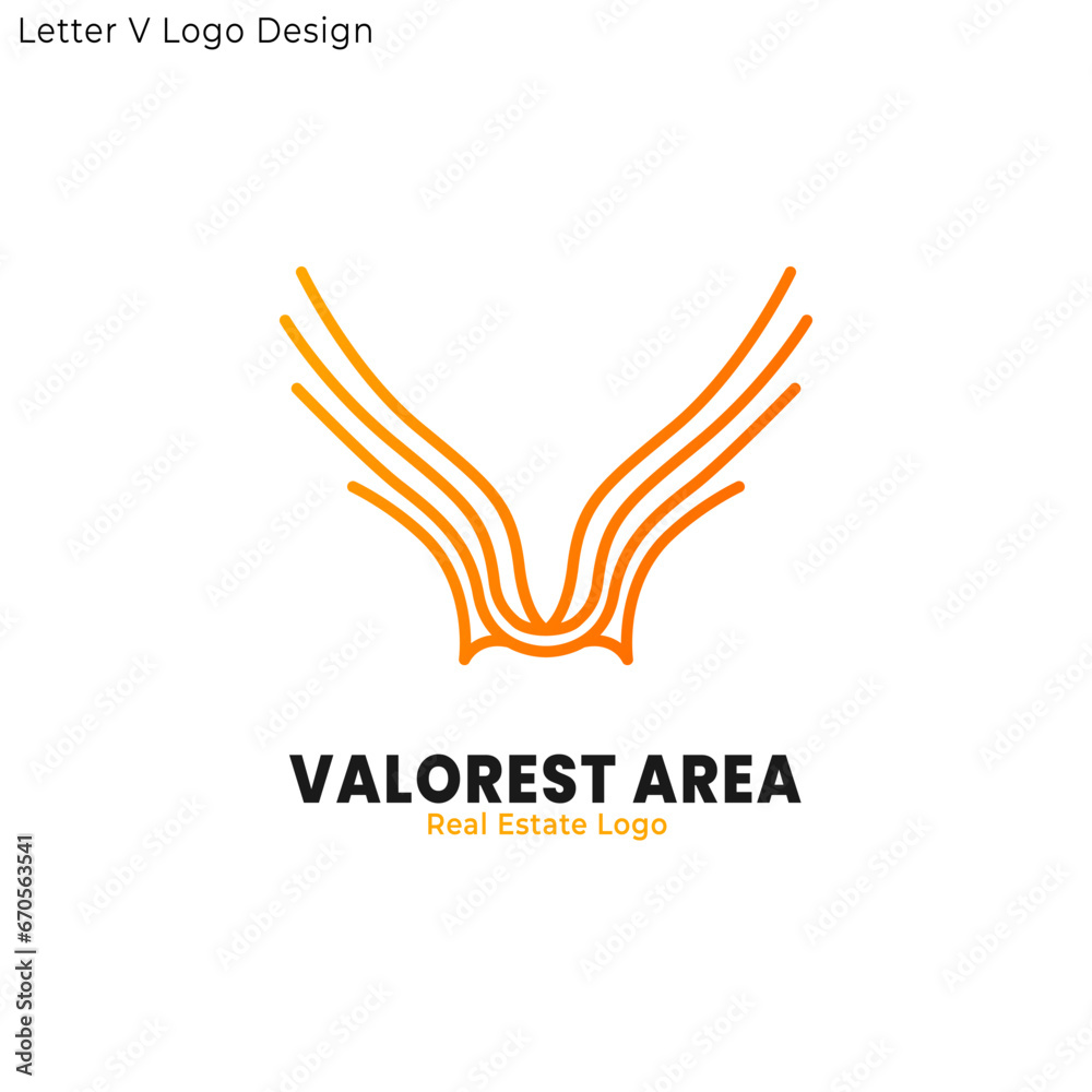 abstract Wings Bird Logo. luxury letter V logo. flying Bird Logo. real estate logo. professional letter V logo design.