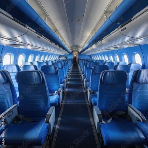 Empty Airplane Travel Industry Concept, Covid Travel Restrictions