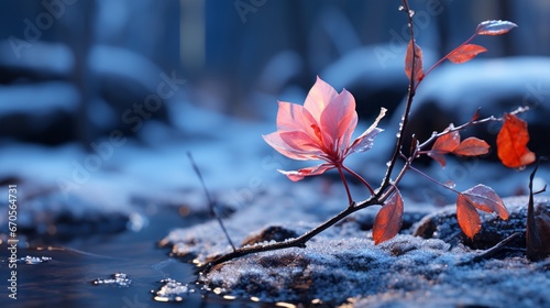 Winter Floral Dreamscape: Night Lights and Natural Elements