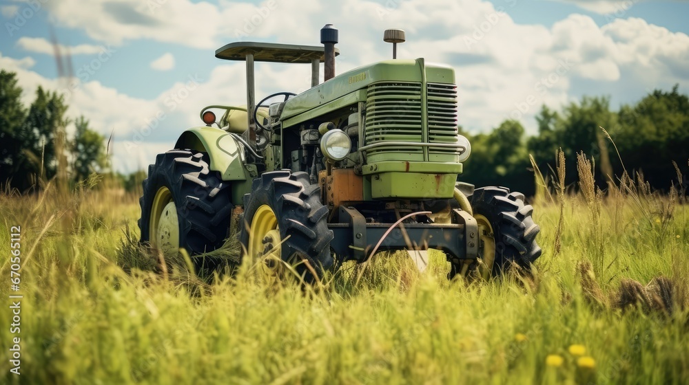 tractor in field tractor in field