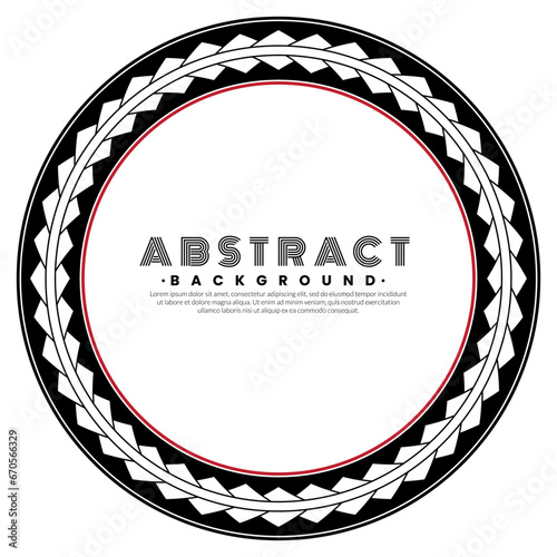 Round tattoo ornament with Maori style. African Aztecs or Mayan ethnic tattoo concept. Vector illustration.