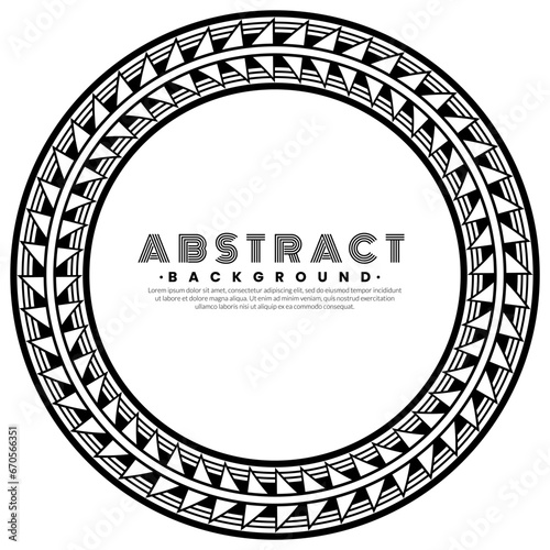 Round tattoo ornament with Maori style.Vector illustration. African Aztecs or Mayan ethnic tattoo concept. 