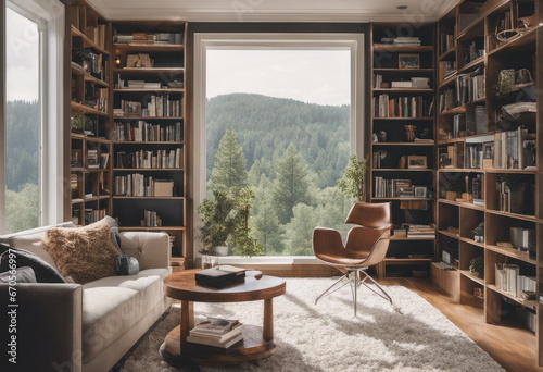 Stylish home office or library