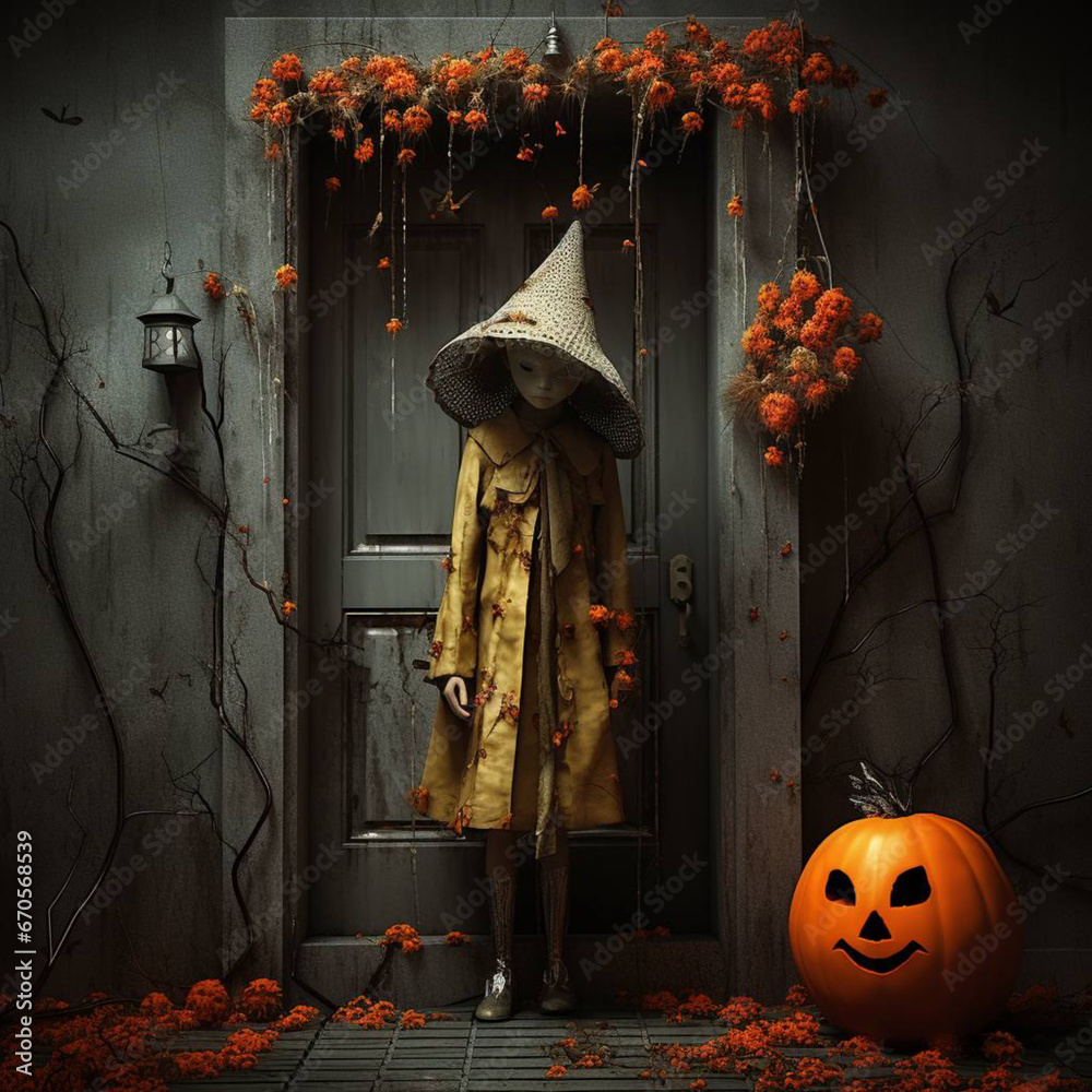 Naklejka premium halloween doll