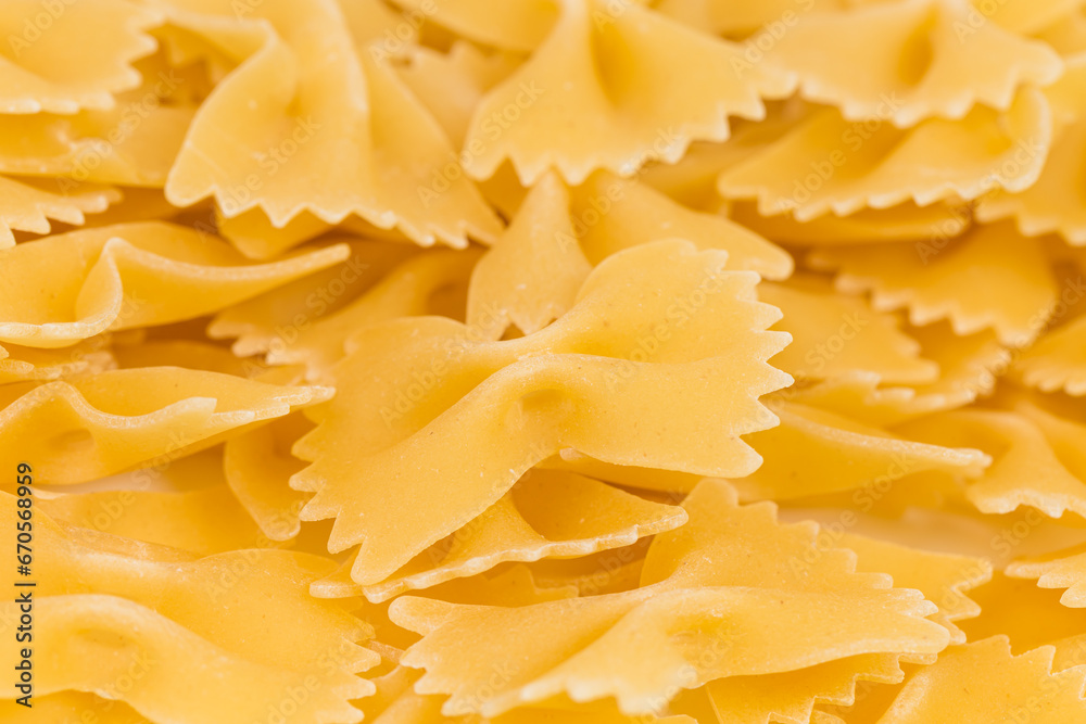 Uncooked farfalle pasta Uncooked farfalle pasta