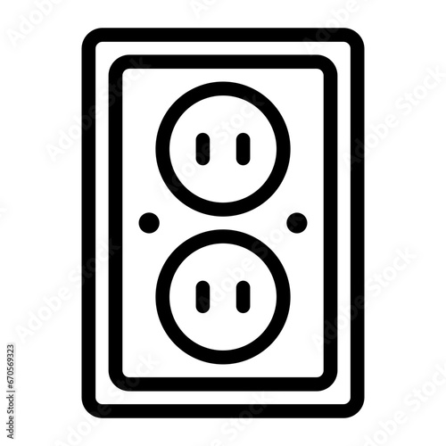 power socket line icon