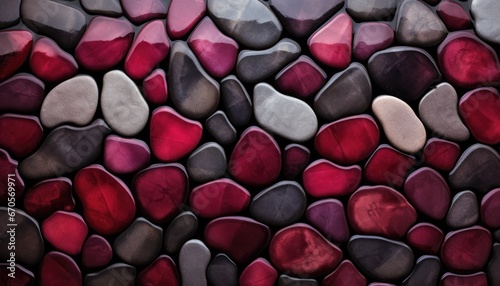 Rare Colorful sea stone, Meticulously Smoothed River Rock Pebbles, mixture of purple glossy,gray colors 