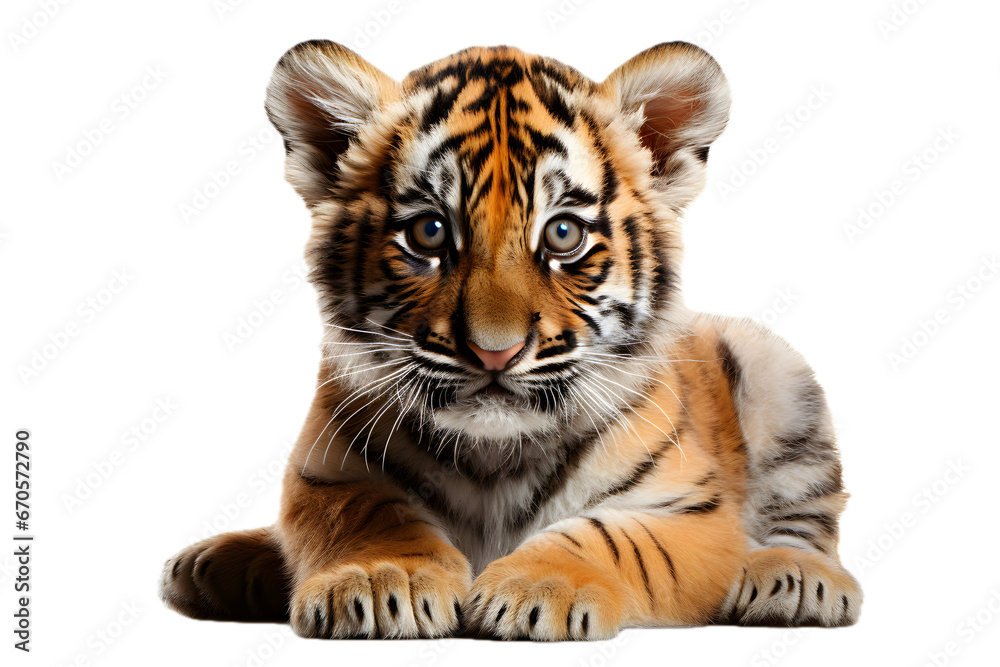 tiger on white background, png