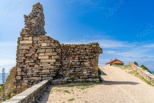 Torre de La Lanzada, remains of a castle of medieval origin, in Sanxenxo, Pontevedra, Galicia. photo