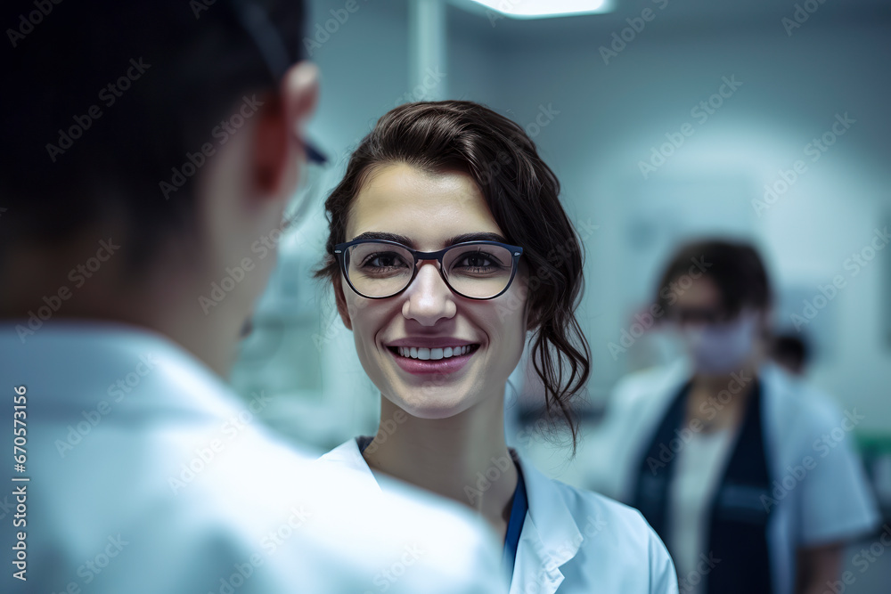 A Team of Healthcare Workers in a High-Tech Medical Setting, ai generative A Team of Healthcare Workers in a High-Tech Medical Setting, ai generative