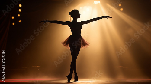 Silhouette of a dancing ballerina