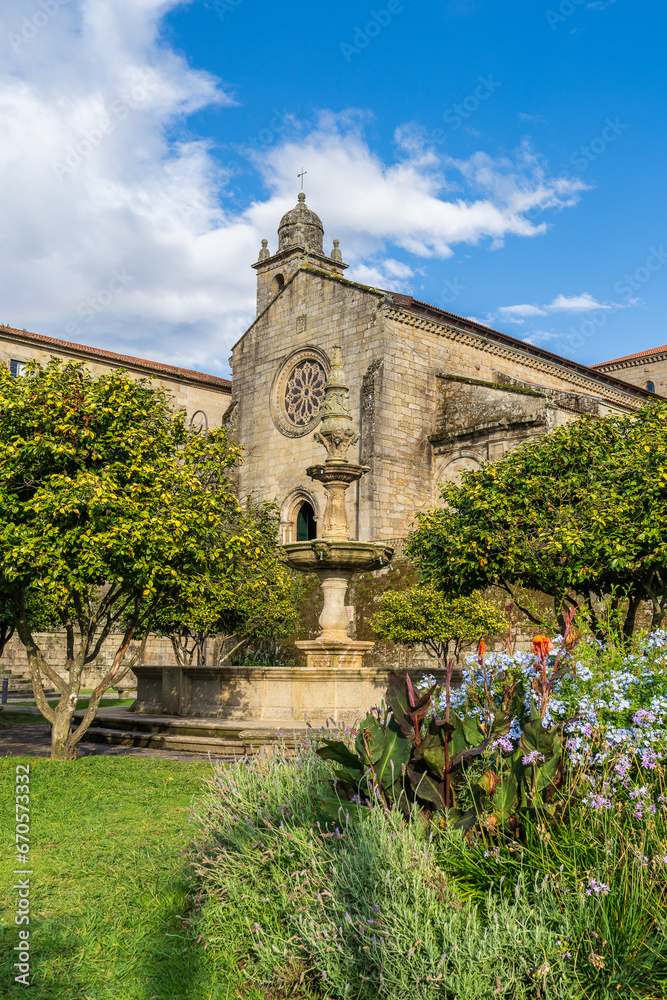 View of the church and convent of San Francisco in the city of Pontevedra, in Galicia, Spain.