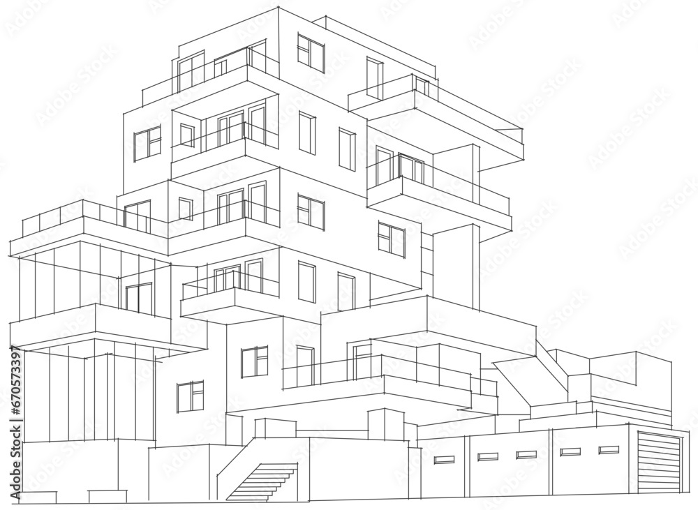 sketch of building	