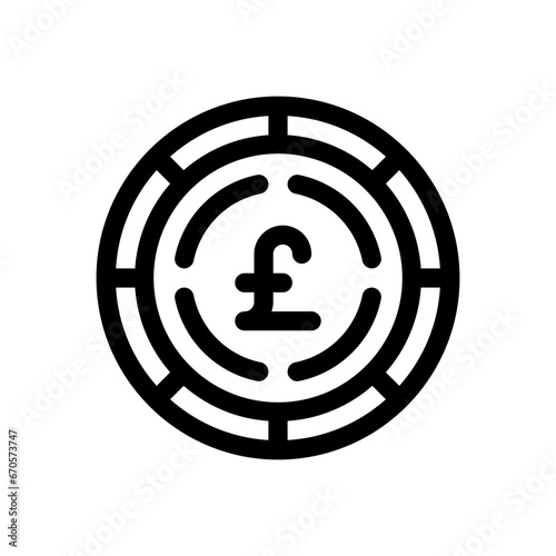 pound sterling line icon