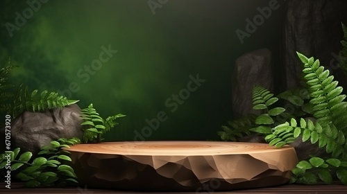 Natural Materials Product Presentation Podium. Abstract Nature Composition.