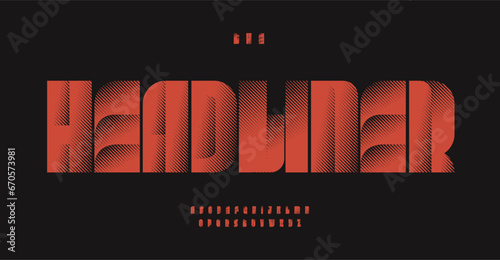 Papier peint Heavy letters with worn texture for old typographic headlines, nostalgic shading style lettering in posters, banners, and postcards