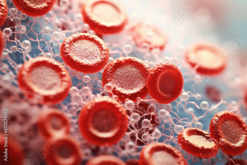 Blood cancer cells under the microscope close up macro