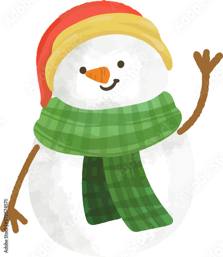 hand drawn illustration christmas winter snowmen illustration (ID: 670574571)