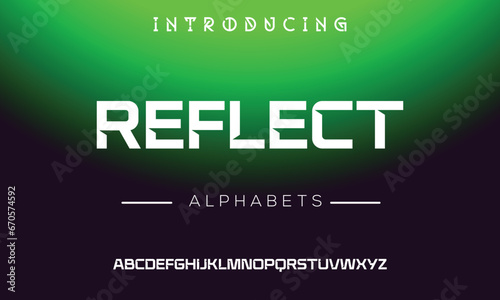 Digital modern alphabet font. Creative abstract urban, futuristic, fashion, sport, minimal technology typography. Simple vector illustration with number